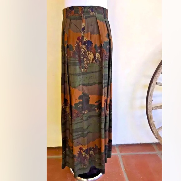 SOLD-RALPH LAUREN Vtg 80s Classic Equestrian Horse 🏇Polo🏇Hunter Wool Skirt Sz 8 - Picture 9 of 12